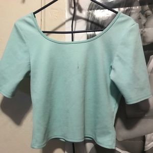 Light blue crop top